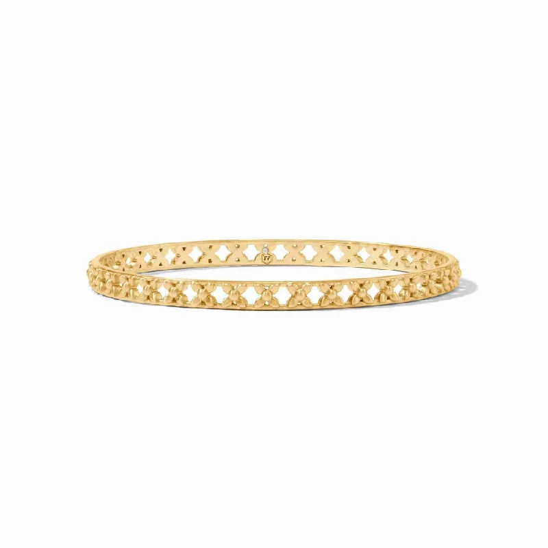 minimalist gold crescent moon necklace Julie Vos Helene Stacking Bangle