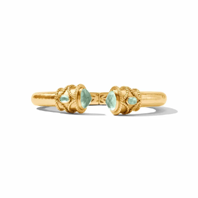 black diamond stud earrings Julie Vos Nassau Demi Cuff - Iridescent Aquamarine Blue