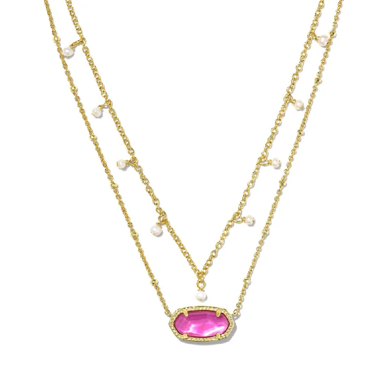 hammered silver pendant necklace Kendra Scott Elisa Pearl Multi Strand Necklace - Gold Azalea Illusion