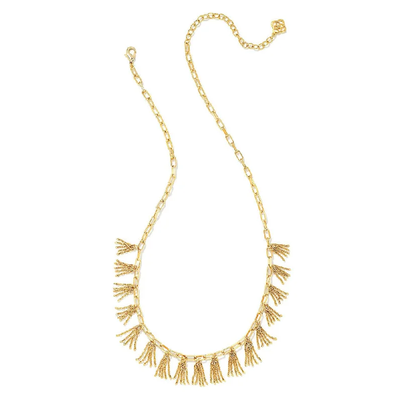 gold-plated figaro chain Kendra Scott Sienna Strand Necklace