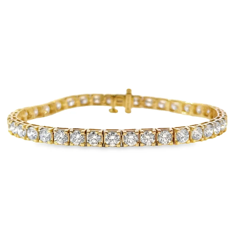 opal cluster ring unique Lab Grown 10.00 Cttw. Yellow Gold Diamond Tennis Bracelet