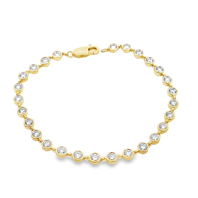 minimalist disc pendant necklace Lab Grown Bezel Set Diamond Bracelet