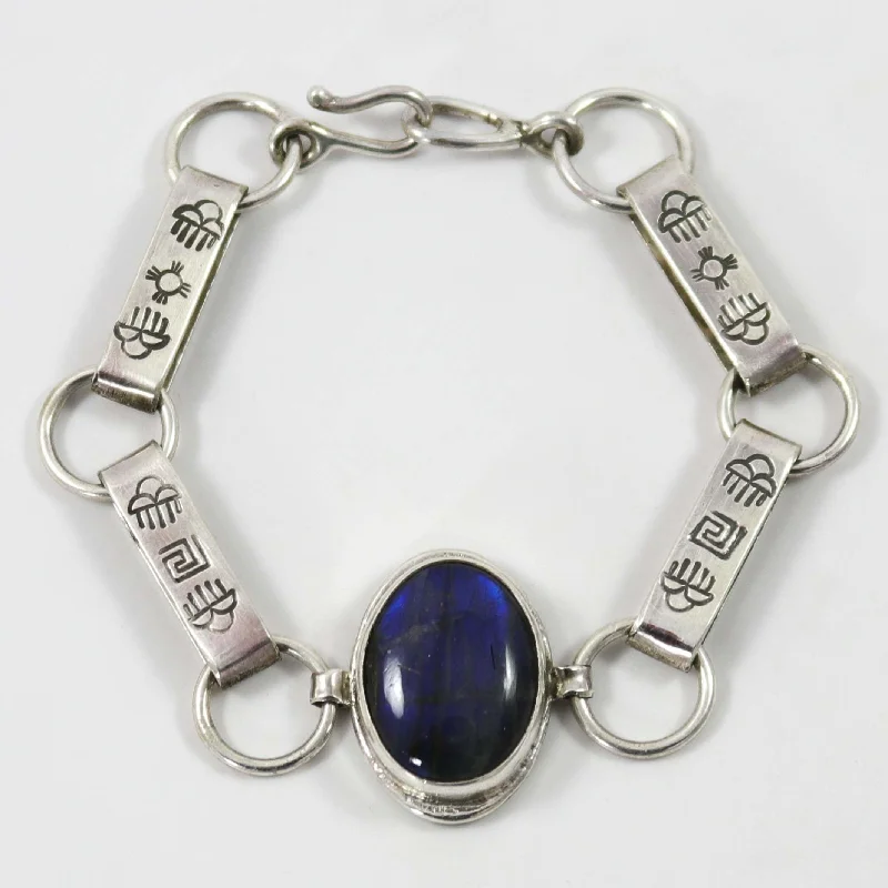 simple crescent moon ring Labradorite Bracelet
