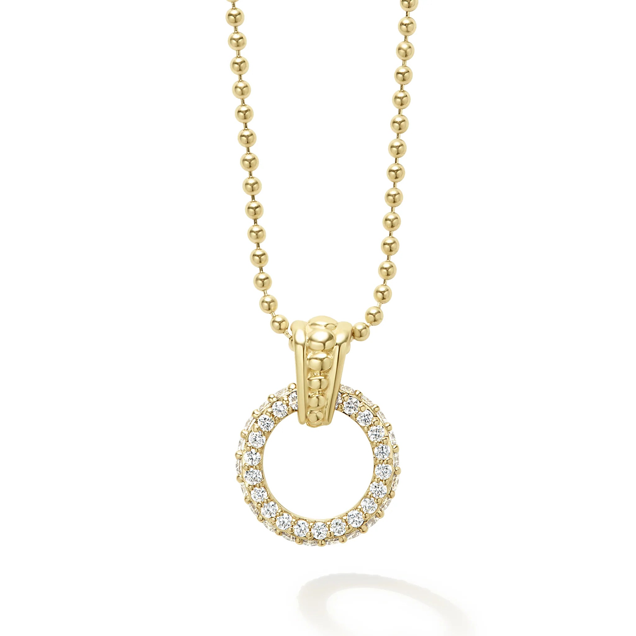 bold statement cuff bracelet Lagos 18k Gold Diamond Circle Pendant Necklace