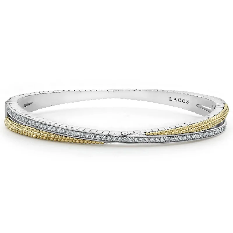 opal gemstone halo ring Lagos Lux 18k Gold Caviar and Diamond Bangle