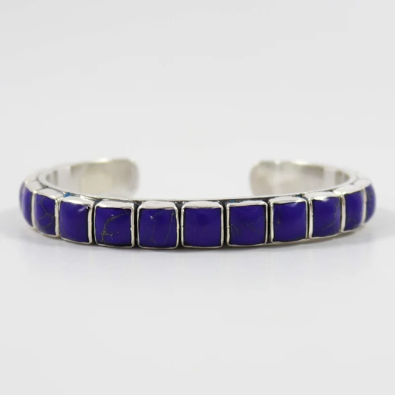handcrafted opal inlay ring Lapis Cuff