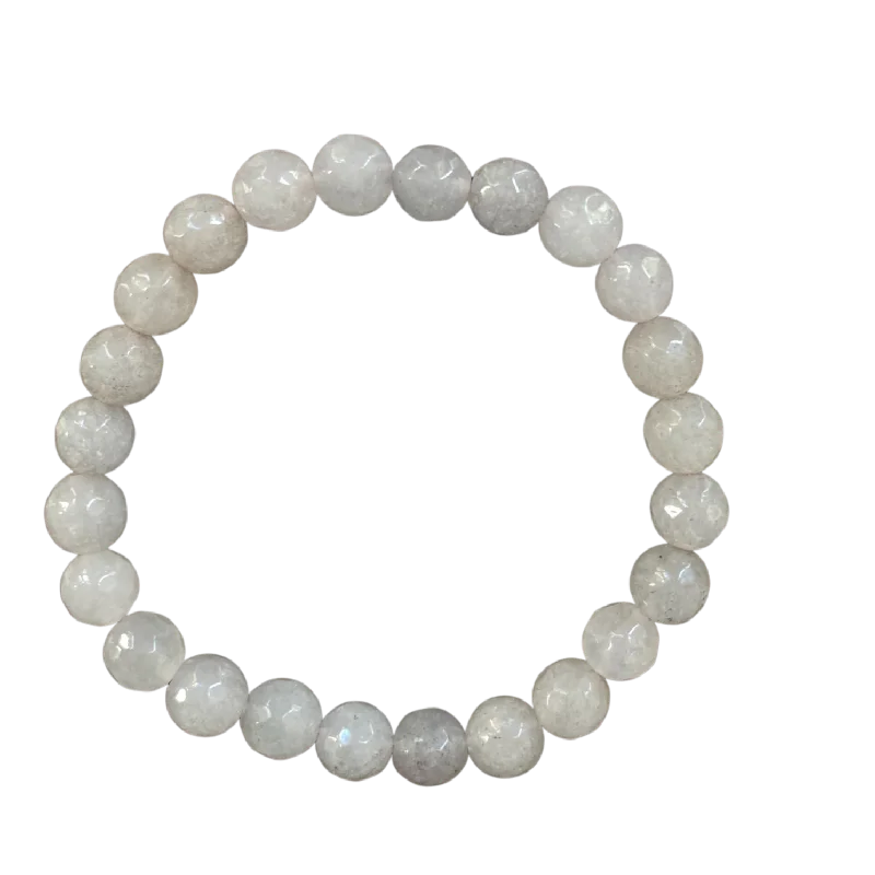 unique zodiac constellation necklace Light Dove Grey Faceted Jade 8mm Bracelet