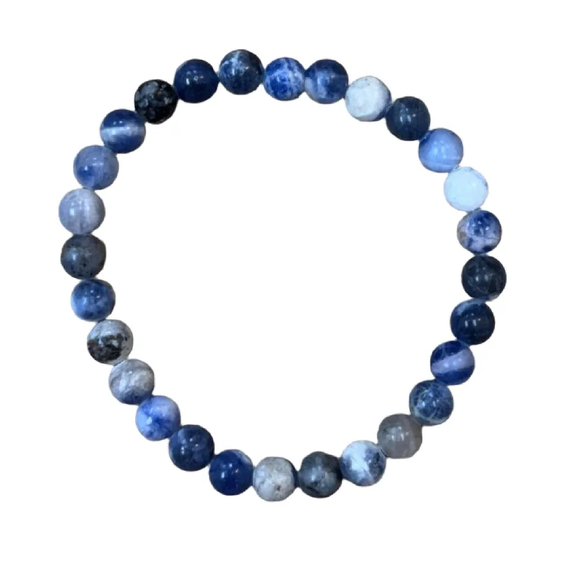 infinity knot wedding band Light Sodalite 6mm Bracelet