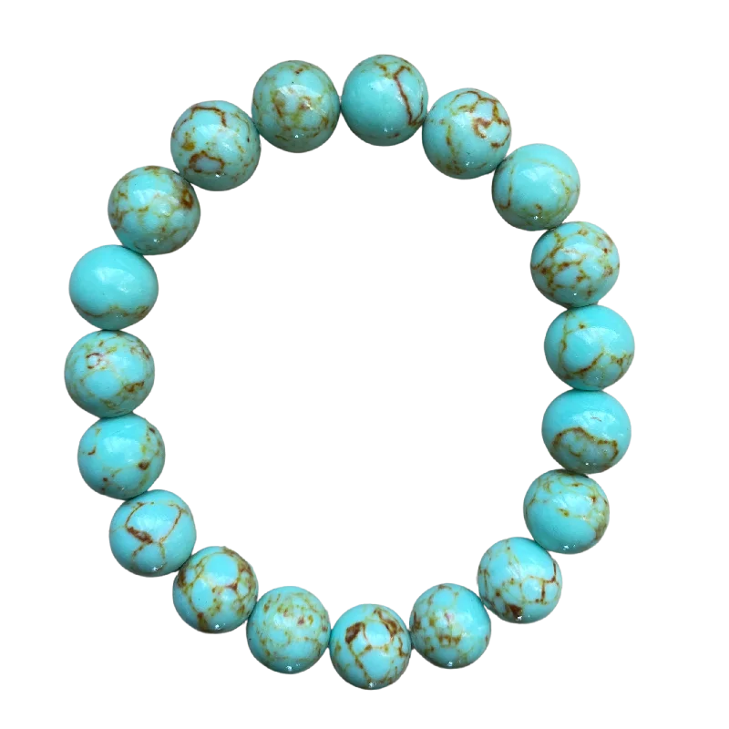 adjustable gemstone choker Light Teal Green Magnesite 10mm Bracelet