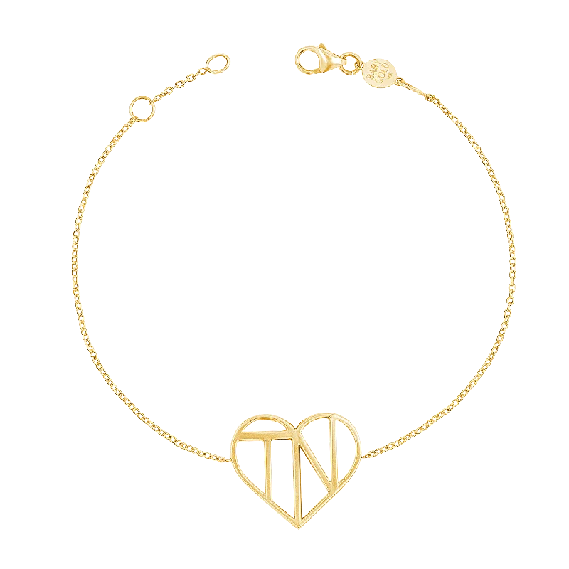 gold heart-shaped pendant necklace Liv Luv Heart Bracelet