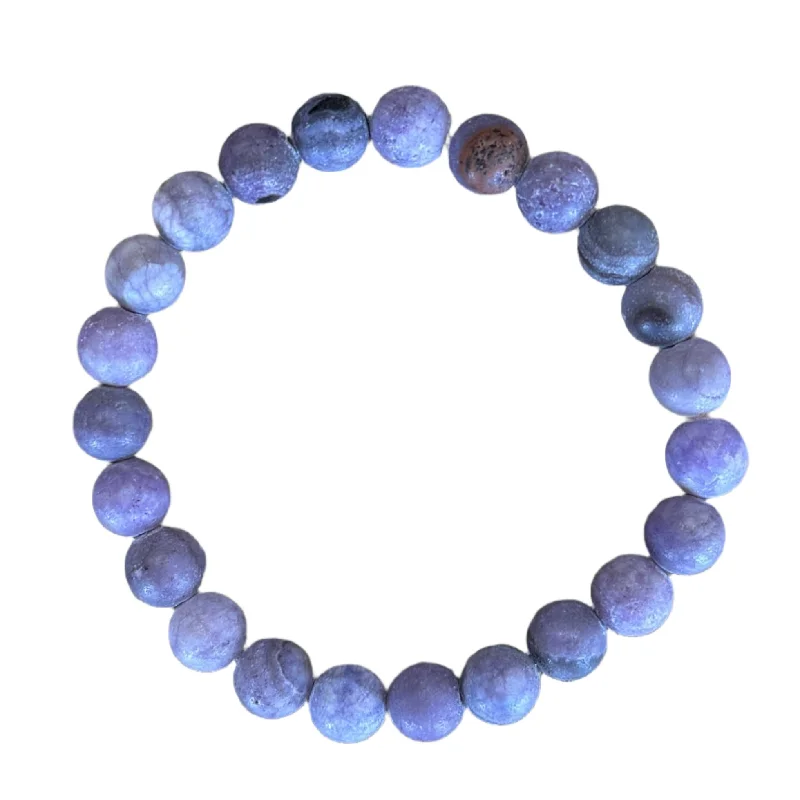 silver infinity symbol bracelet Matte Lilac 8mm Bracelet