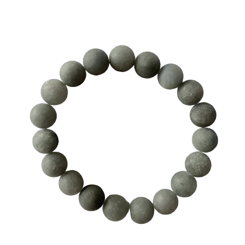 boho gold leaf ring Matte Midnight Blue Grey Jade 10mm Bracelet