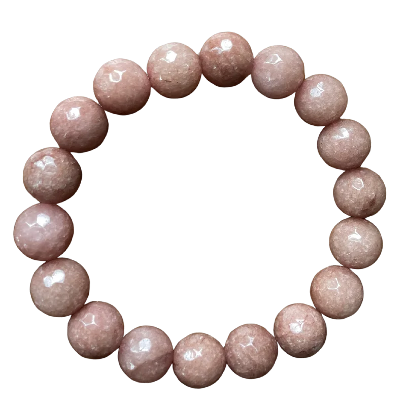 statement gemstone necklace handmade Mauve Faceted Jade 10mm Bracelet