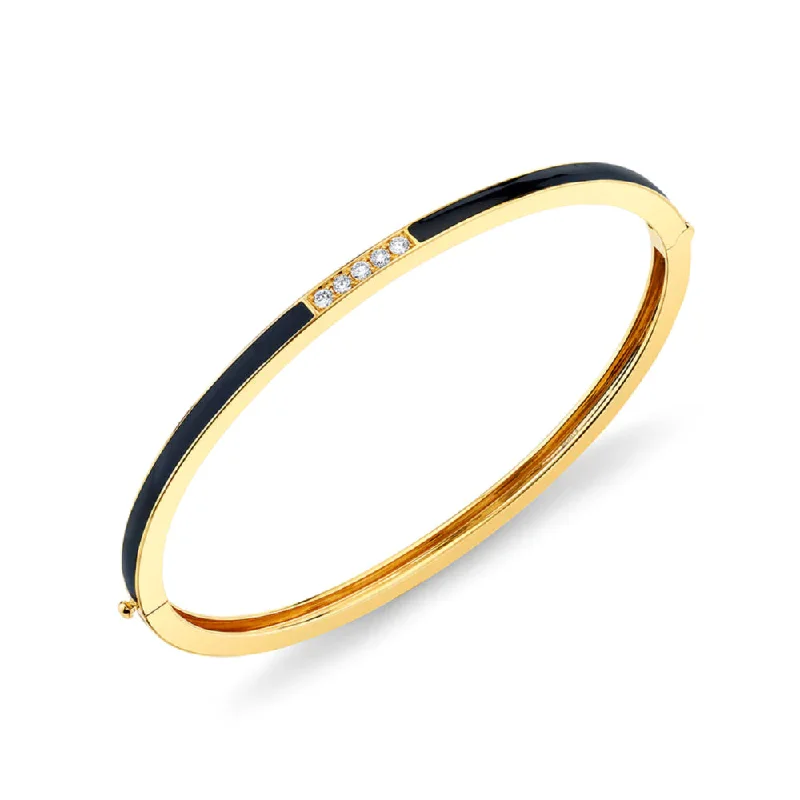 titanium black matte ring Michael M. Chroma Pave Stacking Bracelet