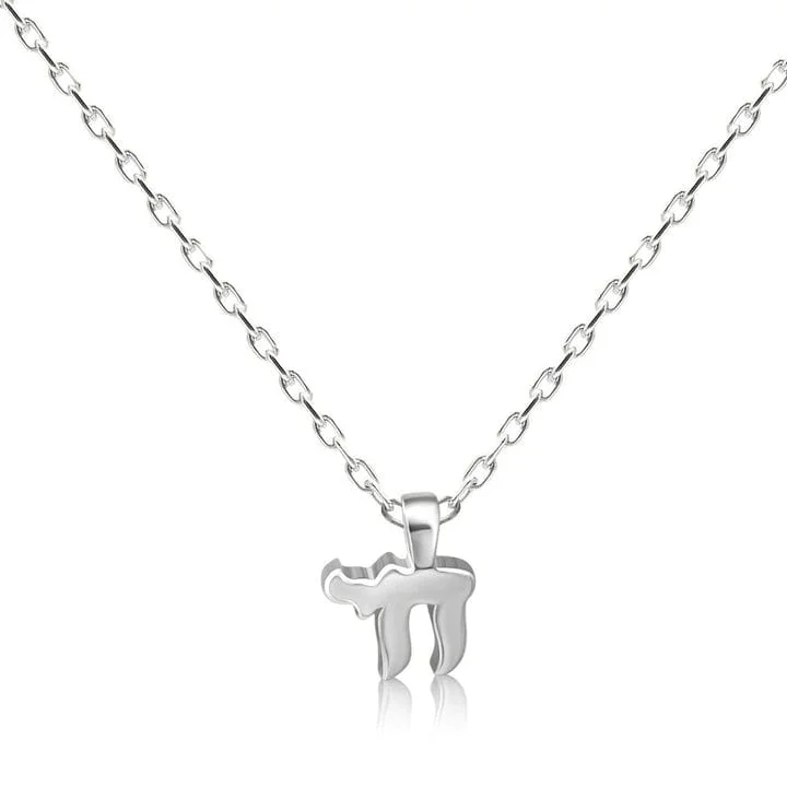 rose gold cartilage barbell Mini Chai Necklace - Silver