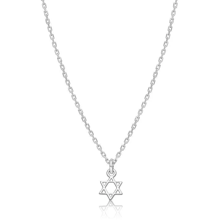 cubic zirconia stud earrings classic Mini Star of David Necklace