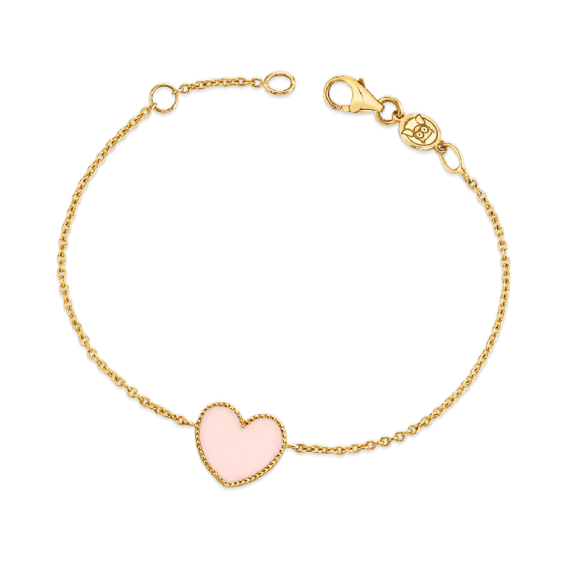 men’s beaded bracelet with charms Enamel Heart Bracelet