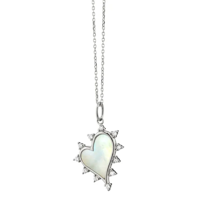 rose gold infinity bracelet MRK Mother of Pearl Heart Necklace with White Sapphires