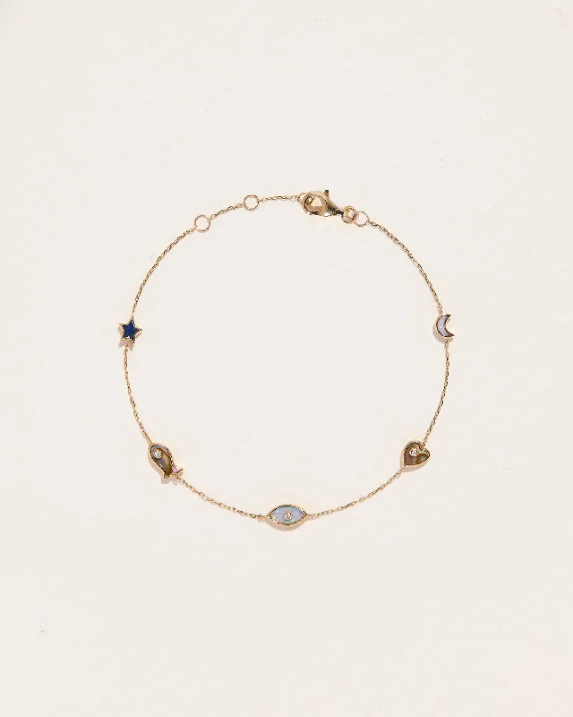thin gold wedding band women Multi Inlay Bracelet