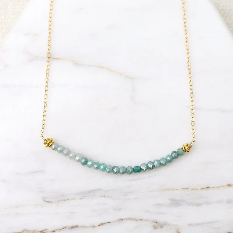 rose quartz bracelet healing Gold Filled Chain with Gemstone Arc - Green Silverite