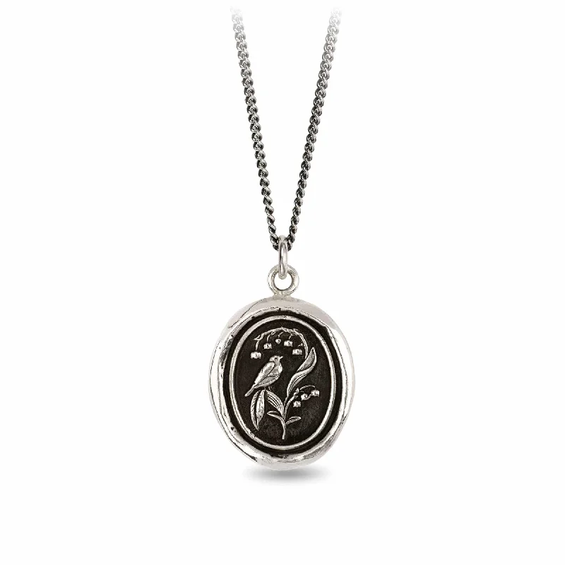 personalized bar necklace silver Return to Happiness Talisman Necklace
