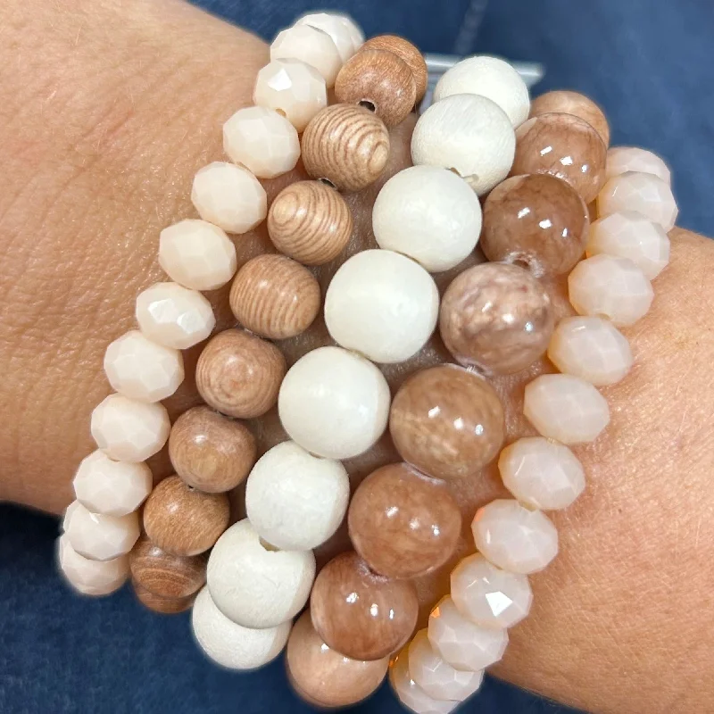 personalized family tree necklace Nude Blush Bracelet Stack