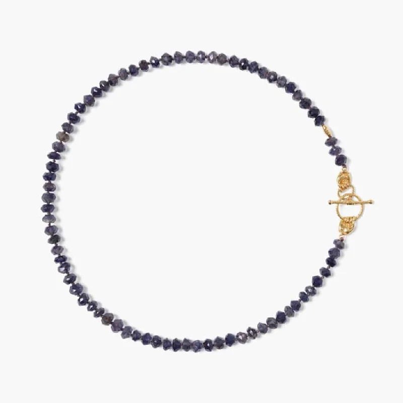 classic diamond solitaire earrings Iolite Mano Toggle Necklace