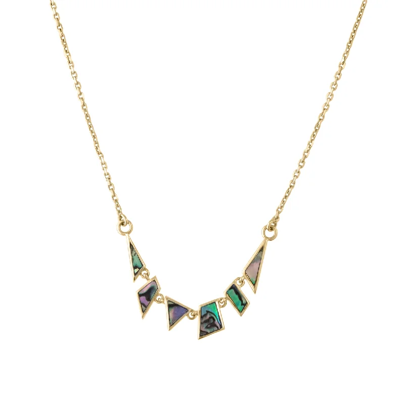 celestial orbit ring set Tesserae Abalone Mother Of Pearl Mini Necklace