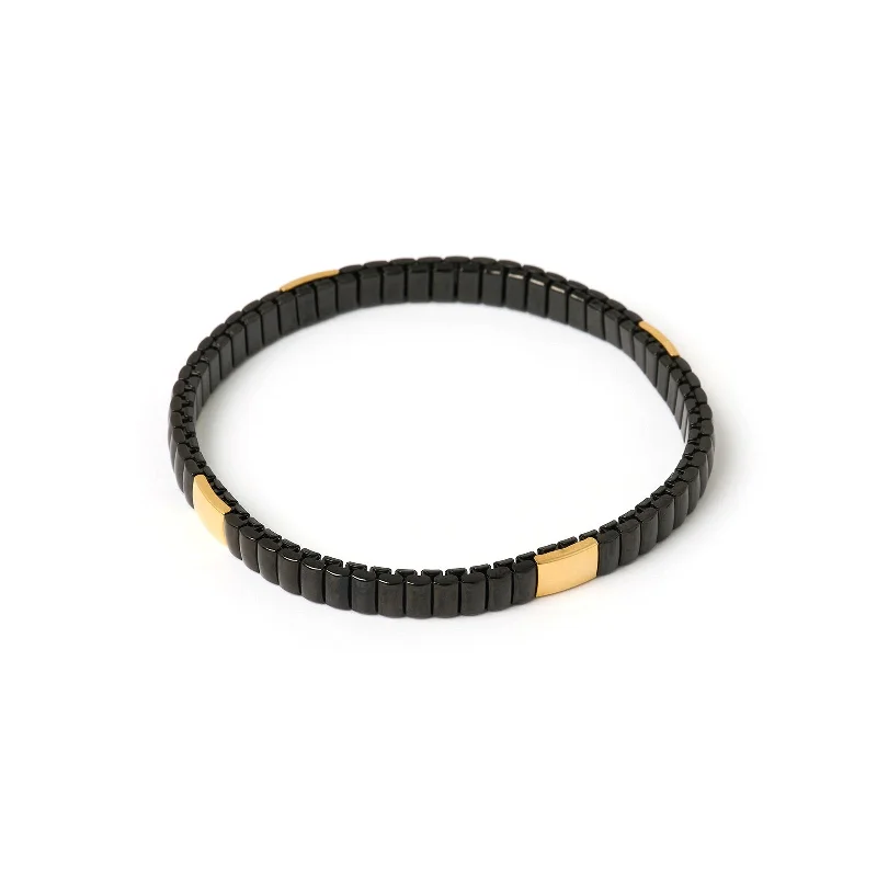 vintage rose-cut diamond ring Onyx Bracelet - Black