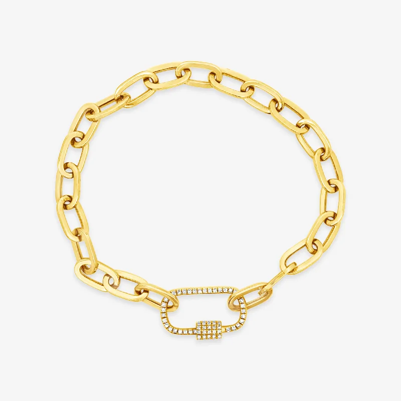 minimalist cubic zirconia earrings Paper Clip Diamond Clasp Bracelet