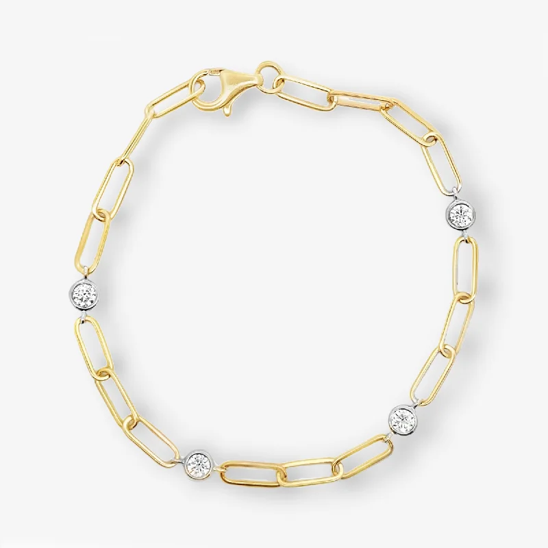 unique square diamond ring Paper Clip 0.40CT Diamond By The Yard Bracelet