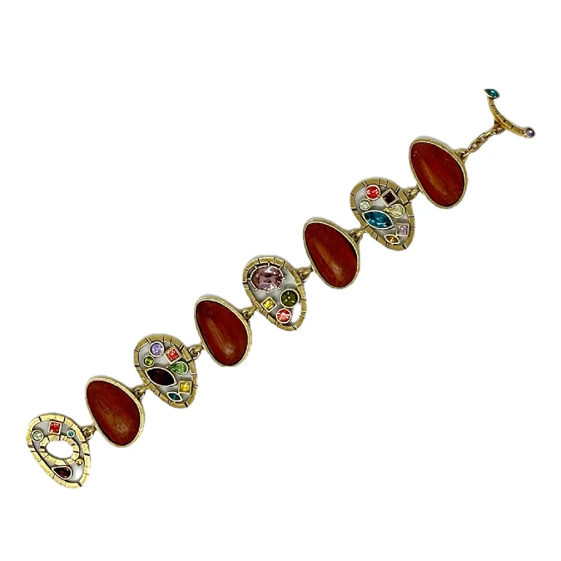 handcrafted raw crystal pendant Patricia Locke The Village Bracelet in Gold Kashmir handcrafted raw crystal pendant Patricia Locke The Village Bracelet in Gold Kashmir