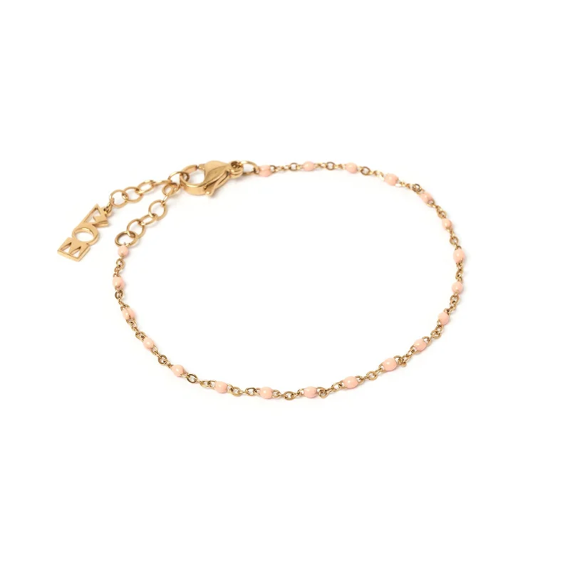 celestial sunburst necklace gold Peggy Gold and Enamel Bracelet - Peach