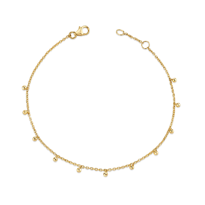 minimalist birthstone bangle Dainty Ball Bracelet