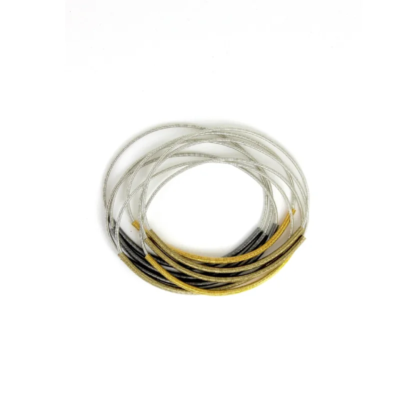 minimalist horseshoe necklace gold Piano Wire Bangles, Sleeved Silver