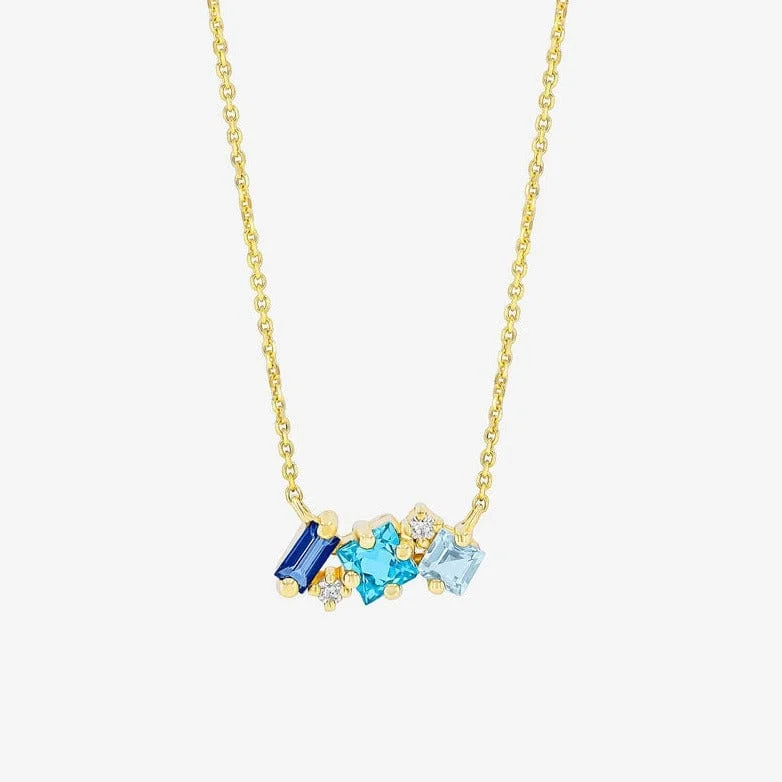 wide gold cuff bracelet Blue Ombre Mini Bar Pendant