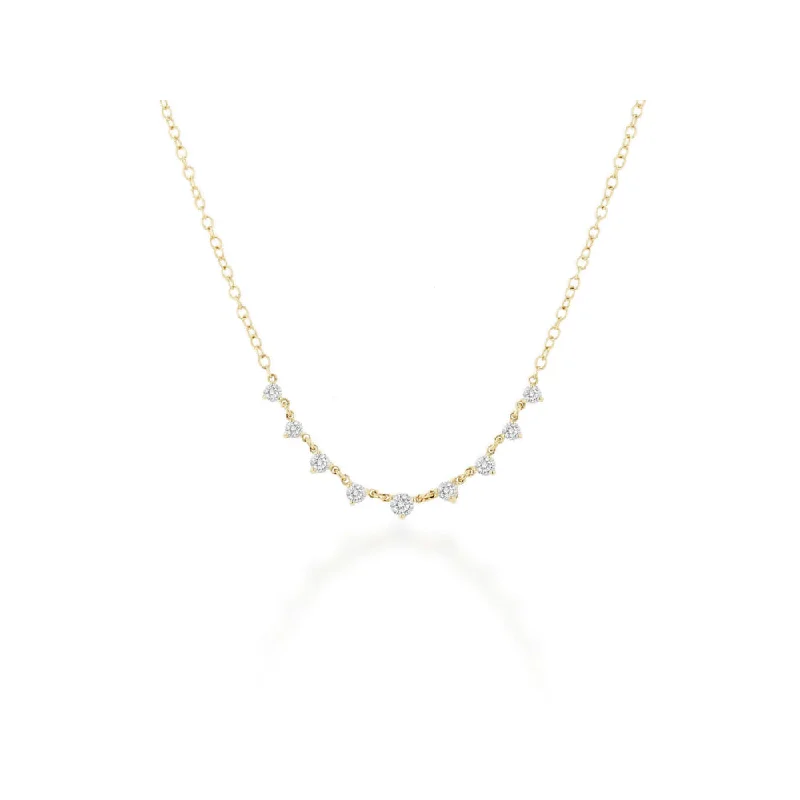 minimalist gemstone stud earrings Rachel Reid 14k Graduating Diamond Layering Necklace
