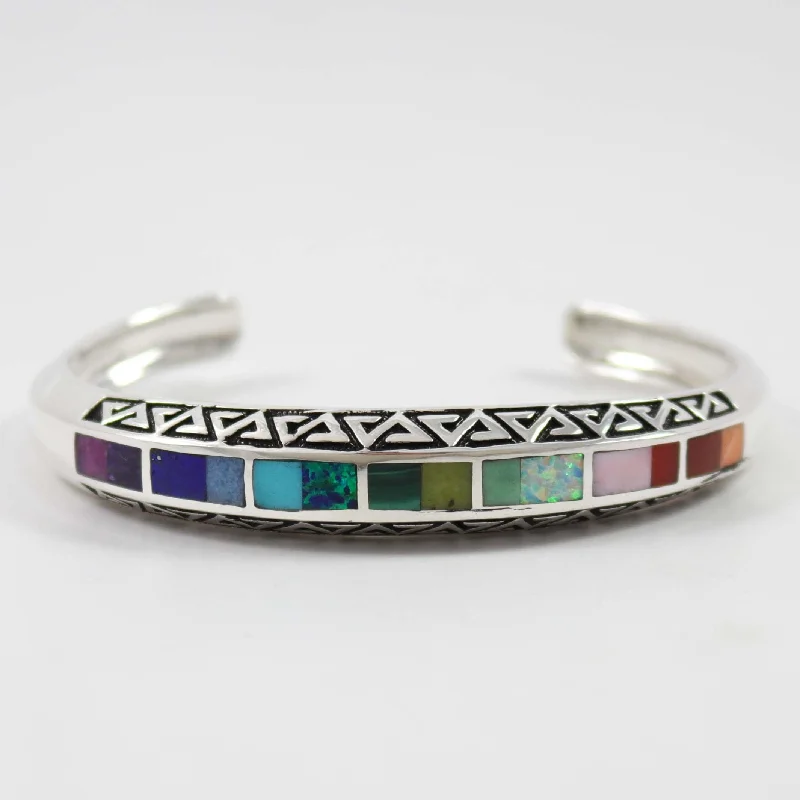 dainty feather charm necklace Rainbow Cuff