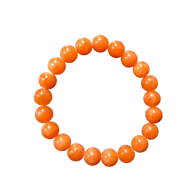 modern geometric drop earrings Salmon Orange Mountain Jade 8mm Bracelet