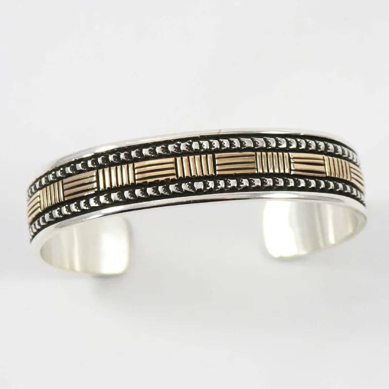 handcrafted sterling silver necklace Silver and Gold Cuff