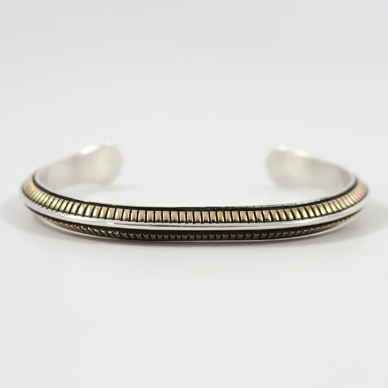 unique diamond tennis bracelet Silver and Gold Cuff