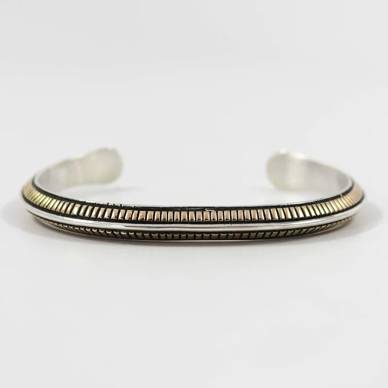 minimalist gold square earrings Silver and Gold Cuff