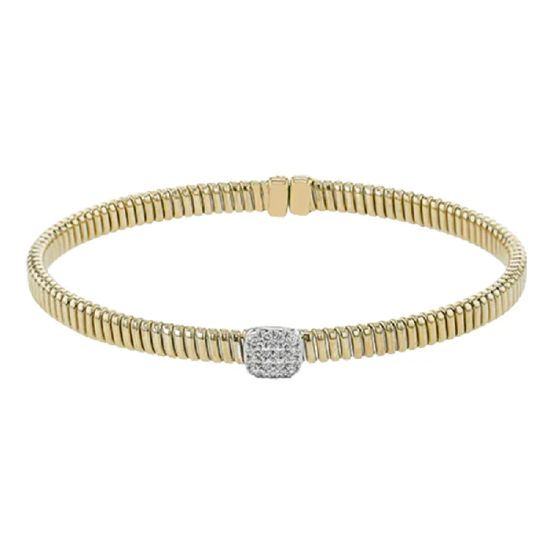 rose gold bezel ring Simon G. 18k Textured Bangle with Diamonds