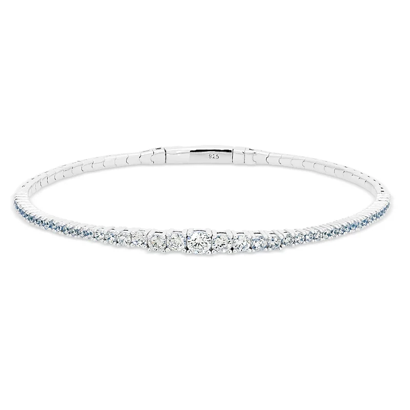 minimal diamond bar necklace Single Row Graduated Flex Bracelet