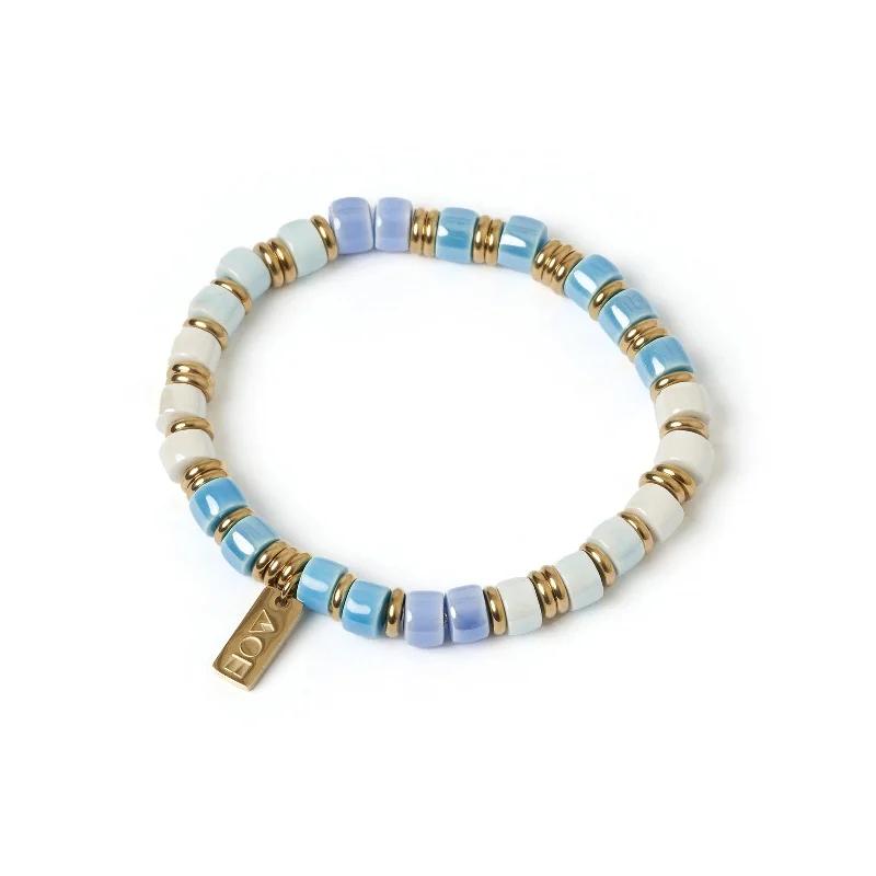 minimalist clover charm bracelet Skylar Ceramic and Gold Bracelet - Riviera