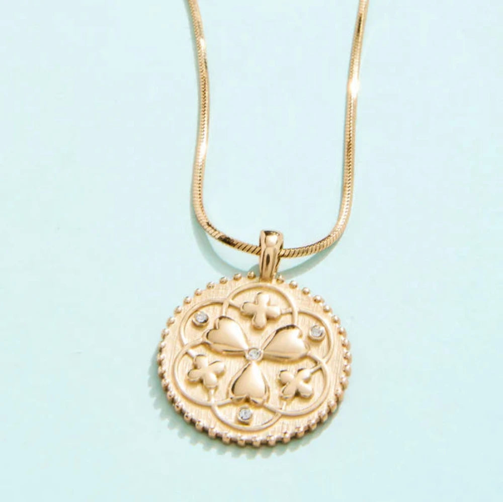 statement gemstone necklace handmade Spartina Lucky in Love Talisman Necklace 18" Crystal