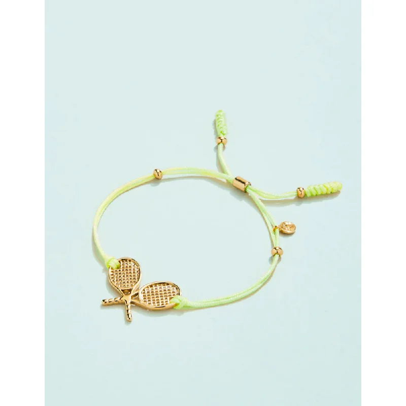 white topaz stacking rings Spartina Tennis Racket Slide Bracelet - Lime