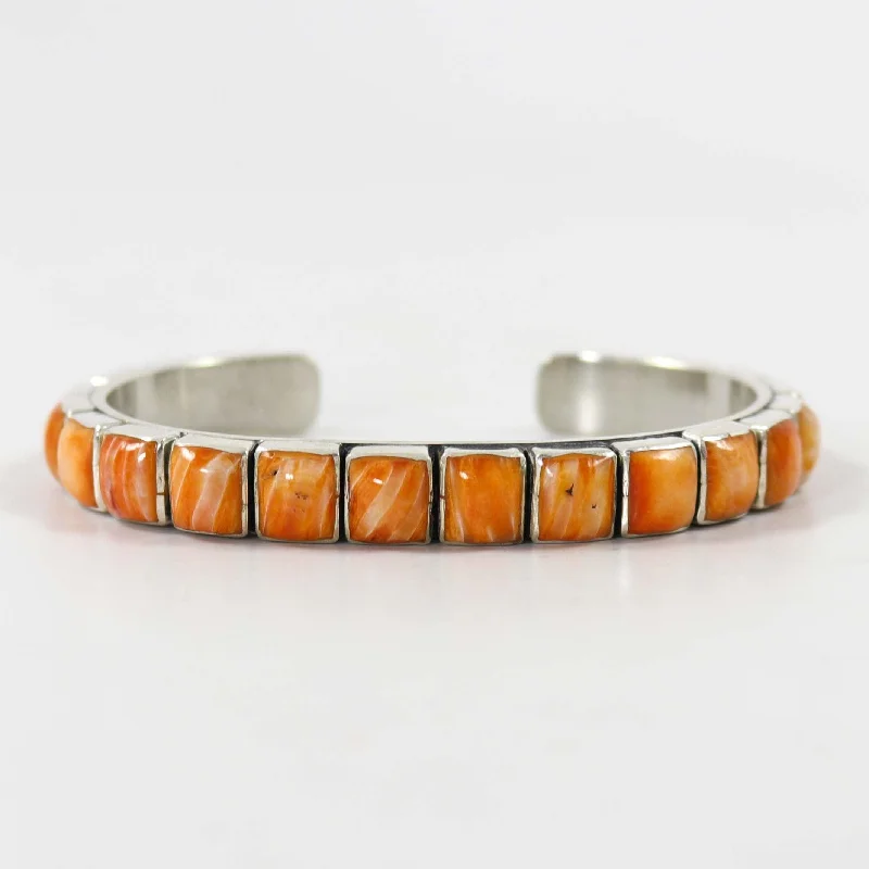 modern geometric gold ring Spiny Oyster Shell Row Cuff