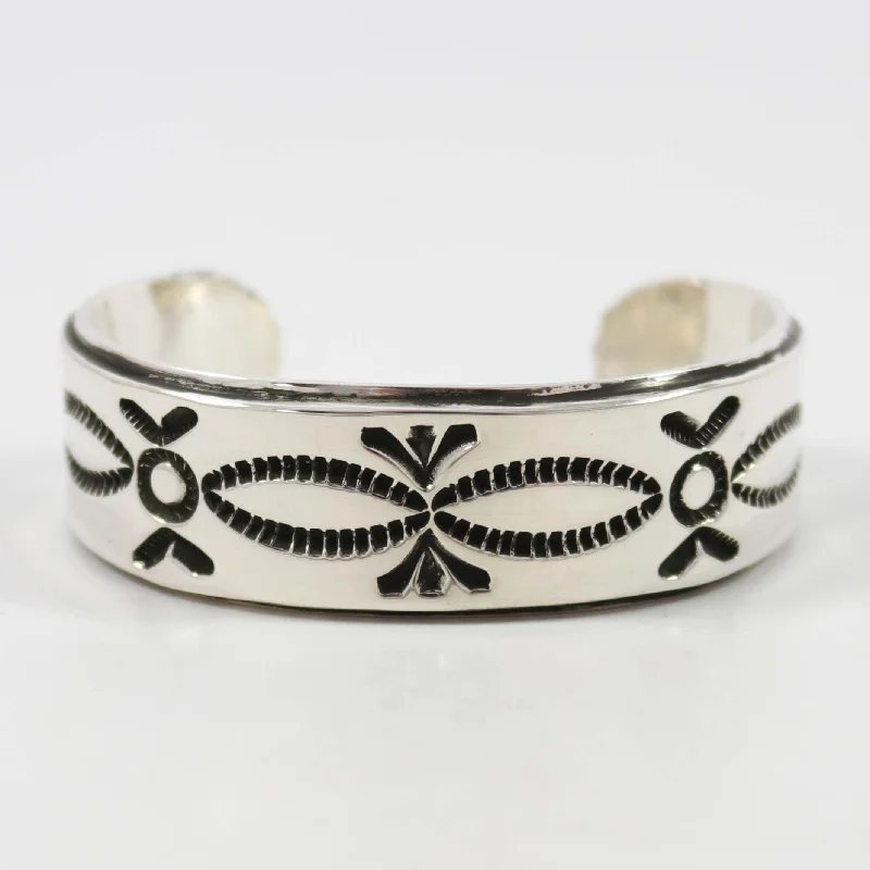 chunky silver hoop earrings Stamped Silver Cuff