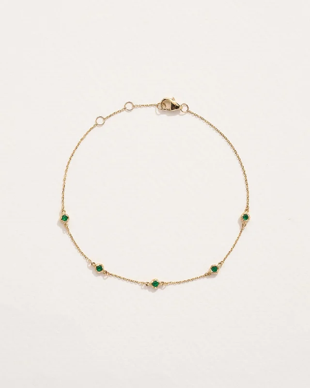 custom name necklace gold Emerald Station Bracelet